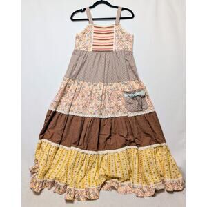 MATILDA JANE Enchanted Garden Arabella Rainbow Print Dress Crochet Bodice 14